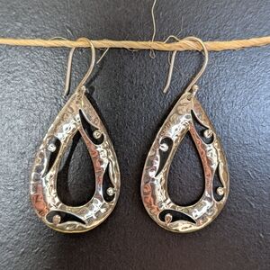 Silpada W1910 Sterling Silver Hammered Teardrop Cutout Earrings